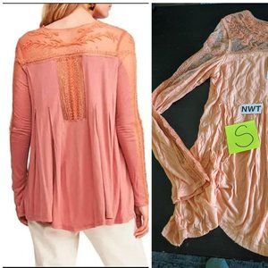 Free People JoJo mixed media top